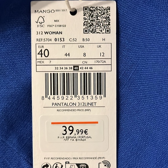 Mango Linen pants, size 8.  Coordinate set - Picture 10 of 10